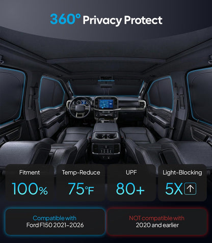Wigoo 2026 Upgrade 8PCS Full Set Window Sunshade for Toyota 4Runner 2010-2024 [7-Layer Cooler & Blacker, Ice-Crystal Tech] with Windshield for Sun Block, Baby, Camping, Privacy Napping, Relax