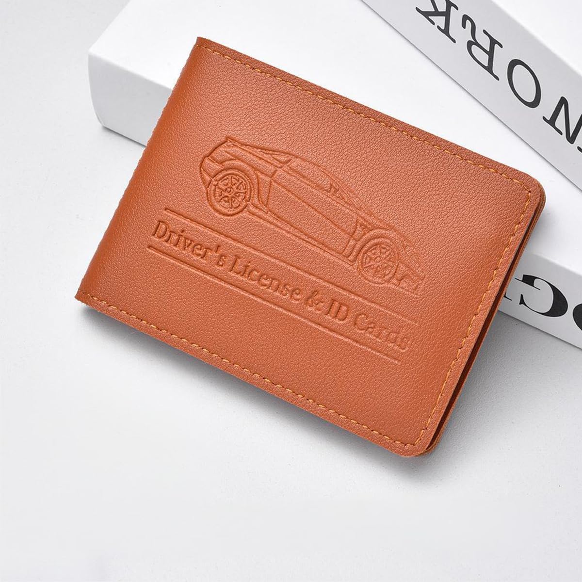 Car Registration Insurance Holder, Vehicle Document Glove Box Organizer, Small Automotive Interior Comparment Driver License Case Accessories for Men Women, Universal Fit (Red)