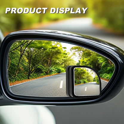 2PCS Fan Shaped Blind Spot Mirrors for Cars, 360 Degree Convex Wide Angle Rear View Mirror, Adhesive HD Glass Side Mirror, Universal Auxiliary Safety Parking Mirror for Cars SUVs Trucks (Black)
