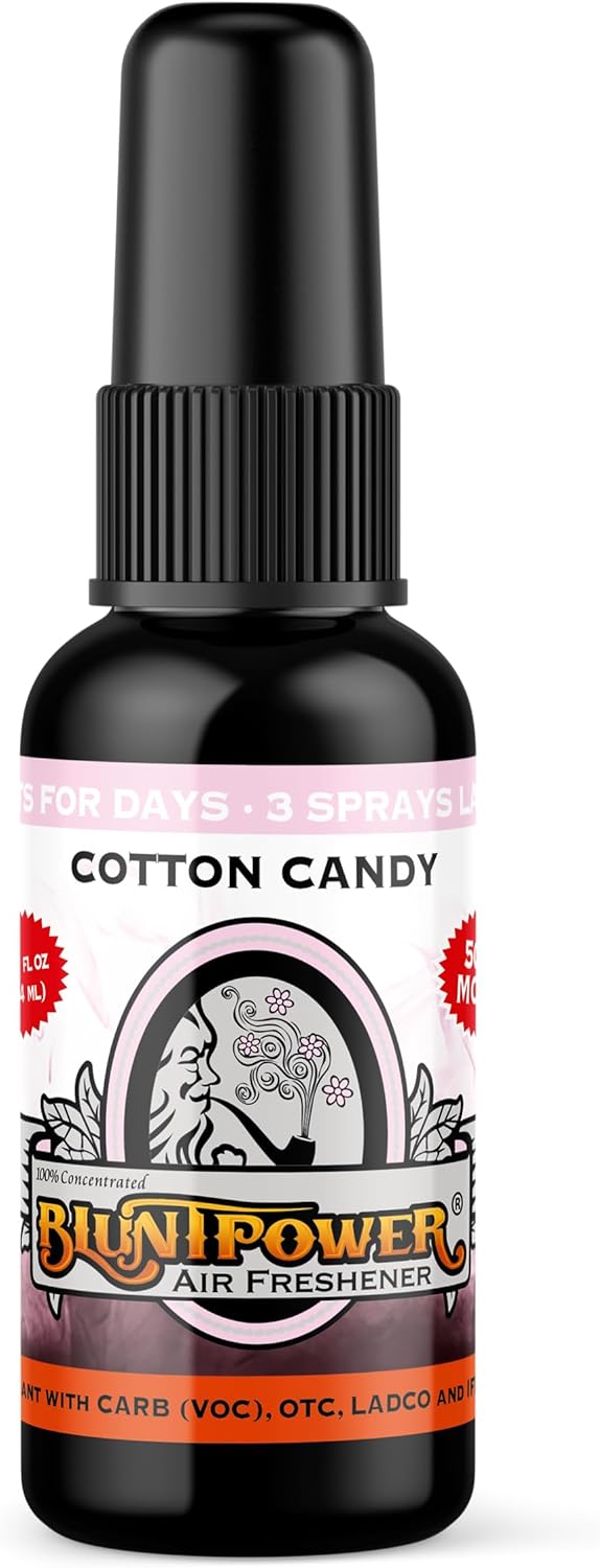 BluntPower (Baby Powder, 1 Pack) Concentrated Air Freshener Spray - Oil-Based Room Diffuser Spray - Long-Lasting Bathroom Scent, Car Freshener & Odor Eliminator - Colors A