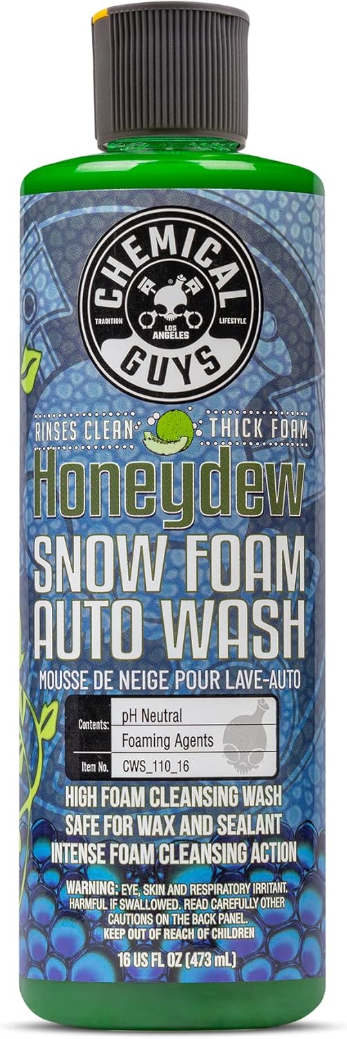 Chemical Guys Car Wash Soap for Foam Cannon or Bucket, Honeydew Snow Foam Car Wash Soap for Trucks, Motorcycles, RVs & More, Super Suds, Honeydew Scent - 128 oz (1 Gallon)