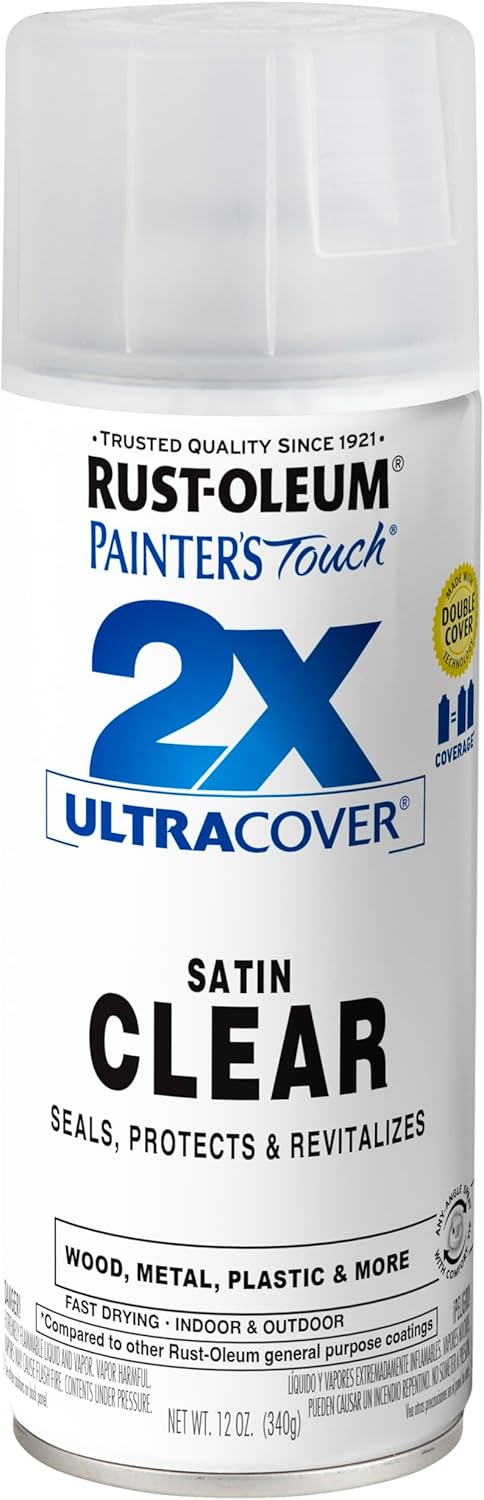 Rust-Oleum 334029 Painter's Touch 2X Ultra Cover Spray Paint, 12 oz, Gloss Clear - Colors B