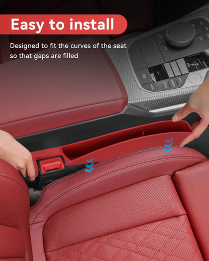 Car Seat Gap Filler, Seat Gap Organizer with Phone Holder, Car Seat Accessories, Car Organizer Fit Car SUV Truck-2PCS Black