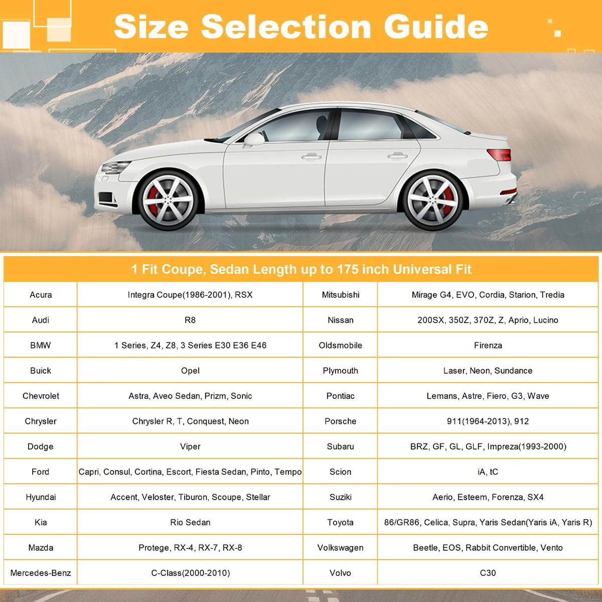 GUNHYI 16 Layers Car Cover Waterproof All Weather, Heavy Duty Outdoor Car Cover Universal Fit Sedan Toyota Camry, Tesla Model 3, Honda Accord, Nissan Altima, Kia K5/Stinger, Hyundai Sonata etc.