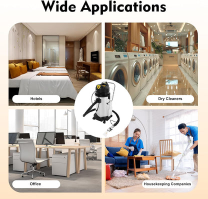 40L/10.6Gal Commercial Carpet Cleaner Machine, 3-in-1 Heavy Duty Extractor Vacuum with 1049W Power & 230mbar Suction, Professional Upholstery Cleaner for Sofa Curtain Car, Stainless Steel Wet Dry Vac