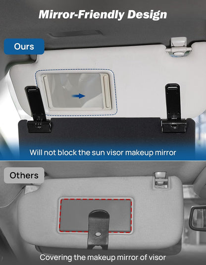 JOYTUTUS Sun Visor Extender for Cars, Polarized Sun Visor Extender Universal Sun Blocker UV400, Adjustable Visor Extension for Car Visor,Double-Clip,Anti Glare Stray Light
