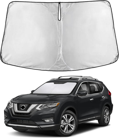EcoNour Car Windshield Sun Shade | 2025 Upgraded Innovative No-Light-Pass Technology for Maximum Coverage | Foldable Sun Shade Keeps Your Vehicle Cool | Must-Have Car Accessories | Small (59" x 29") - Colors K