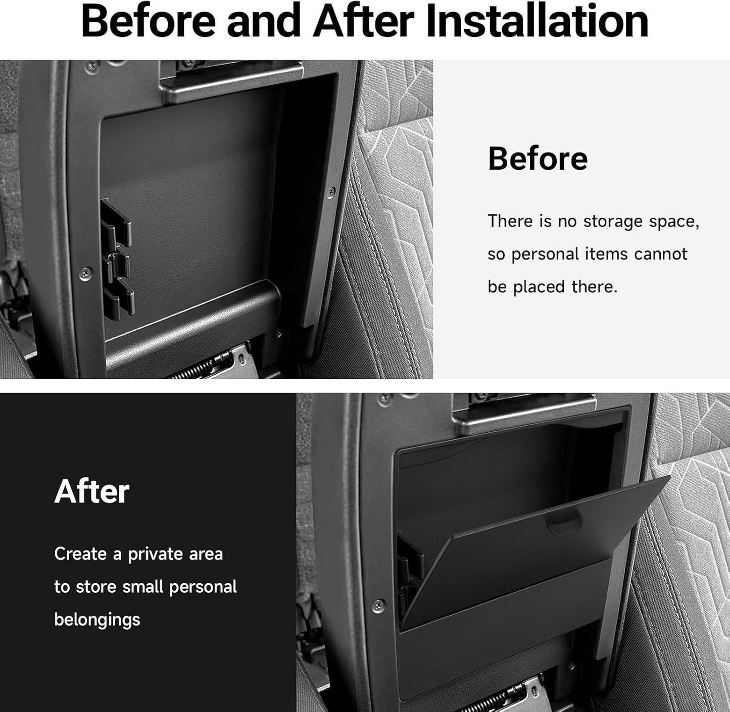 Glove Box Dividers Organizer Compatible with Toyota 2016-2020 2021 2022 2023 Tacoma Accessories Black ABS Material Center Console Organizer