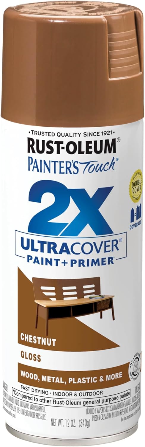 Rust-Oleum 334029 Painter's Touch 2X Ultra Cover Spray Paint, 12 oz, Gloss Clear - Colors E