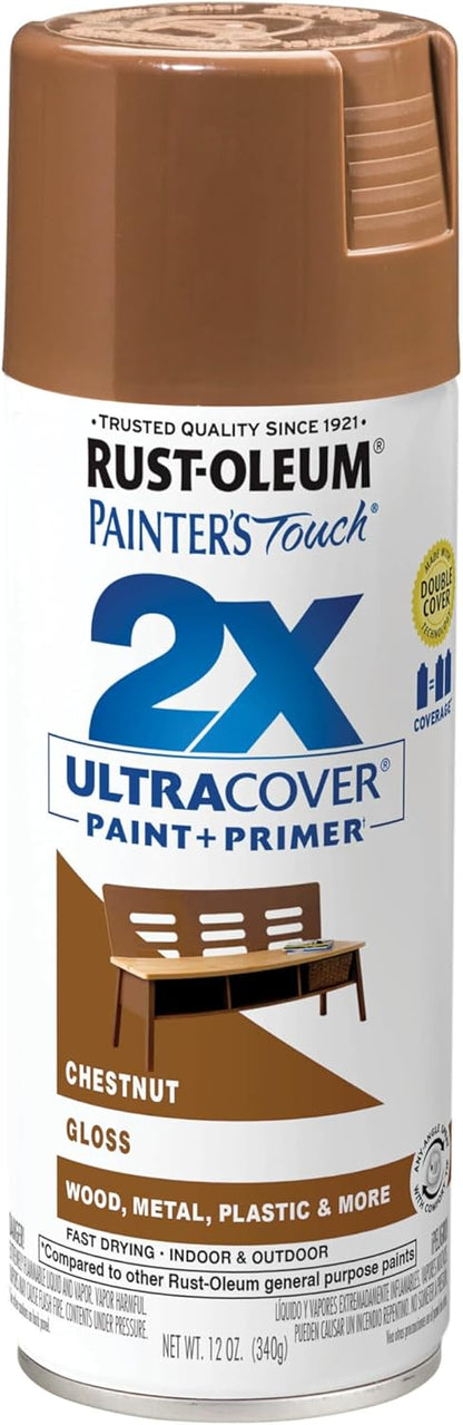 Rust-Oleum 334029 Painter's Touch 2X Ultra Cover Spray Paint, 12 oz, Gloss Clear - Colors E