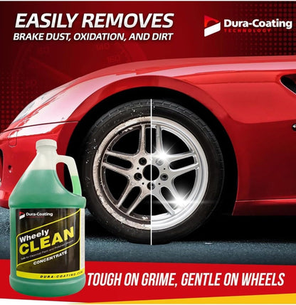 DURA-COATING TECHNOLOGY Wheely Clean - Professional Wheel Cleaner Spray - Ready-to-Use Tire Cleaner and Rim Cleaner - Suitable for Aluminum, Chrome, or Clear-Coated Wheels - Removes Brake Dust - 16 oz
