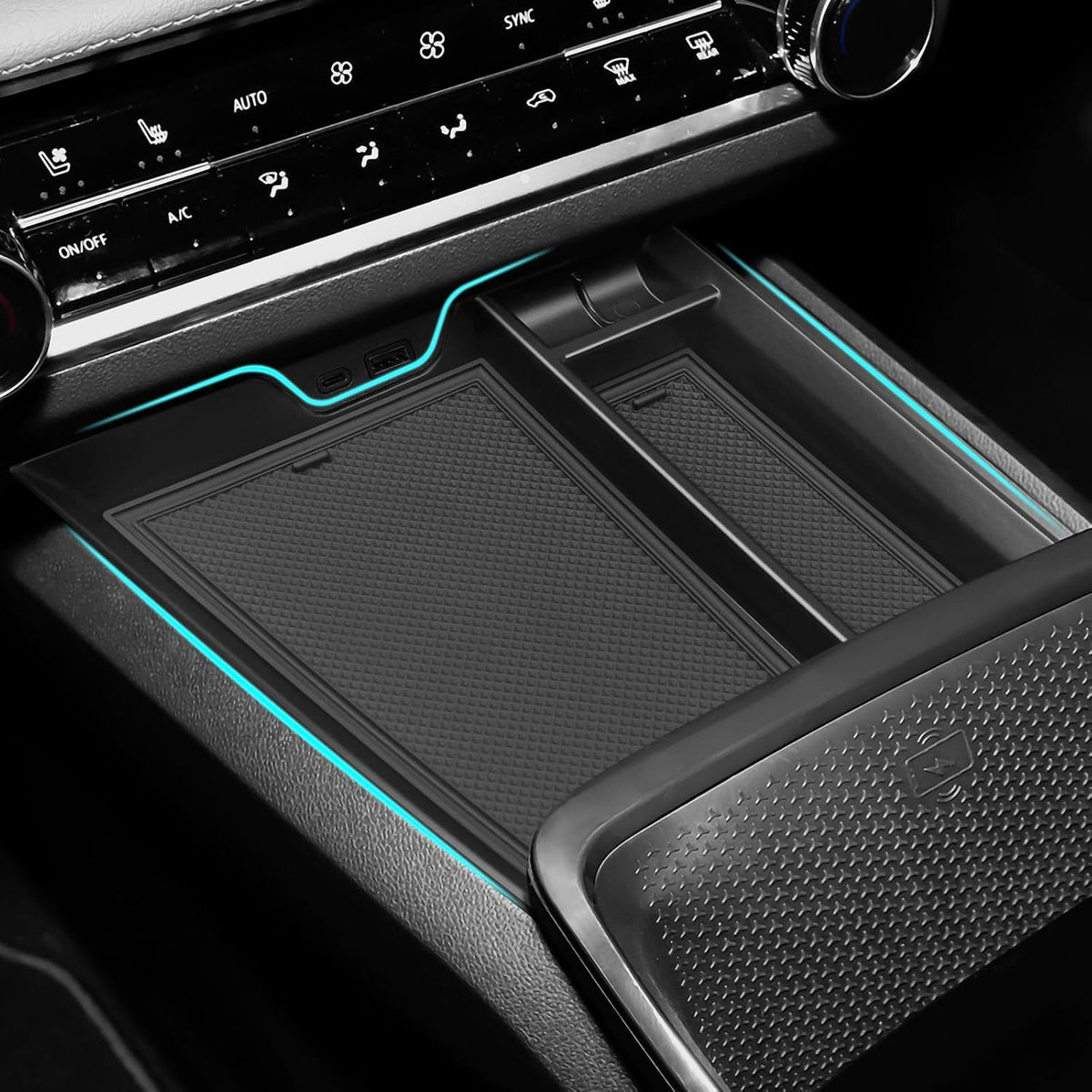 Glove Box Dividers Organizer Compatible with Toyota 2016-2020 2021 2022 2023 Tacoma Accessories Black ABS Material Center Console Organizer