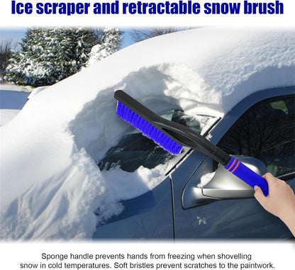 Dickno 24 Inch Car Snow Scraper and Brush, Detachable Scratch Free Ice Scraper with Ergonomic Foam Grip, Universal Winter Snow Removal Tool for Car Windshield Window (Black)