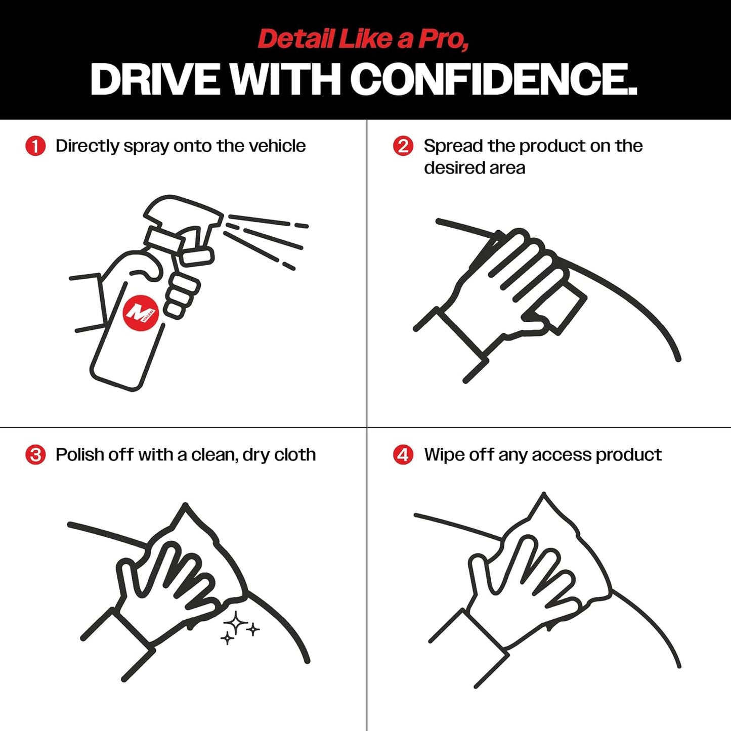 Malco Showroom Shine Spray Car Wax and Instant Detailer - Best Car Wax Spray for Professional Finish/Easy to Use Instant Detailer/Cleans and Waxes Painted Surfaces, Metal and Glass (110401)