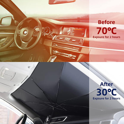 Foldable Car Windshield Umbrellas, Sun Shade Umbrella for Front Windows, Suitable for Windshields of Various Car Models (Large)