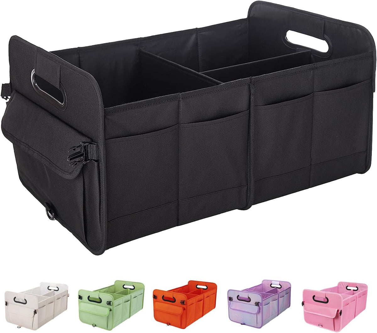 titiyiof Trunk Organizer For Suv & Sedan,Car Organizers and Storage, Waterproof Collapsible & Adjustable Straps,Sturdy Car Organization for Car Accessories, Tools,Food，Sundries,2-3 Compartment（Beige）