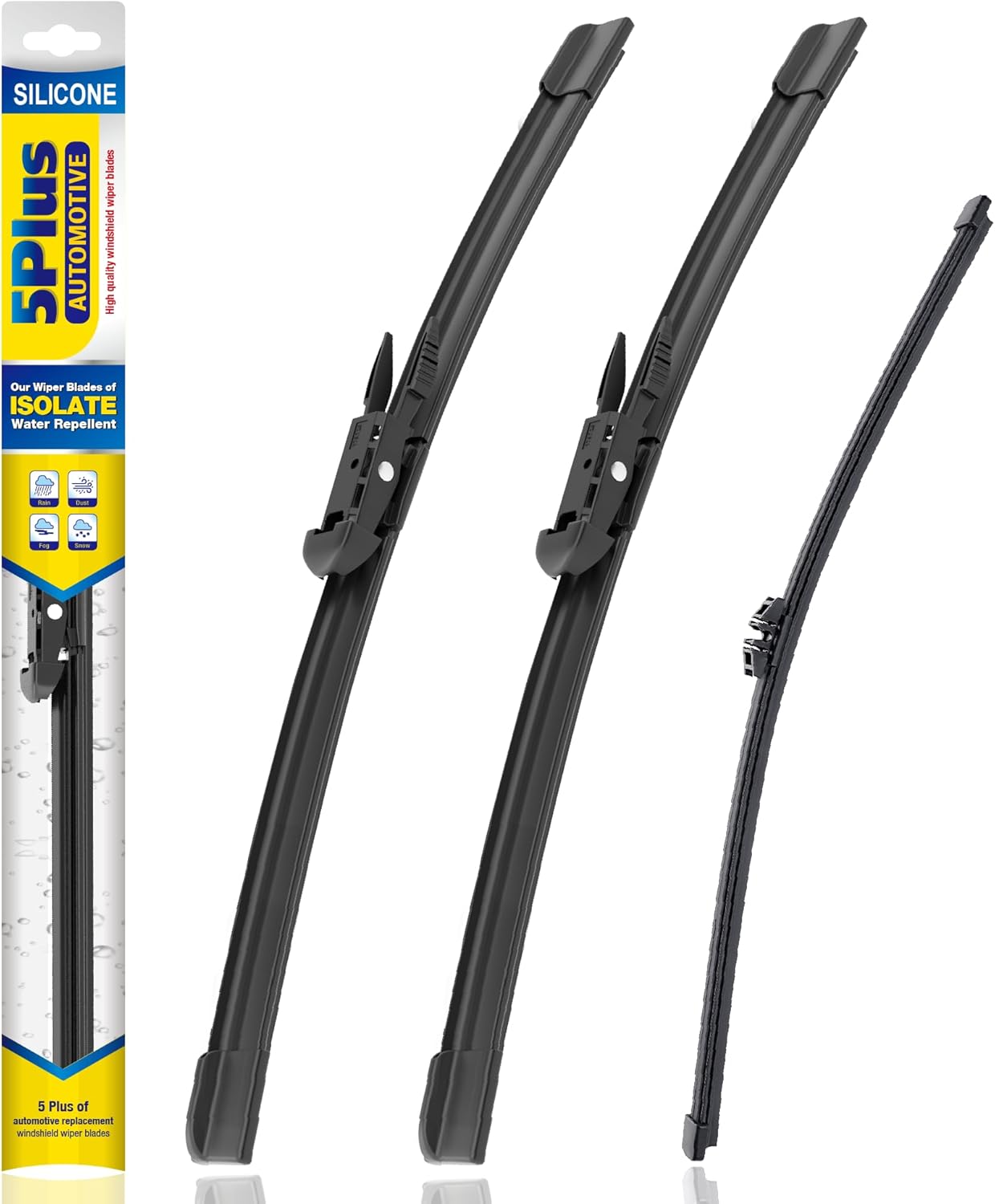 5 PLUS® Silicone Windshield Wipers Replacement for 2007-2014 Ford edge, 2007-2015 Lincoln MKX Wiper Blades(Set of 3),Automotive Replacement Windshield Wiper Blades For My Car-26"/20"/14" - Colors B