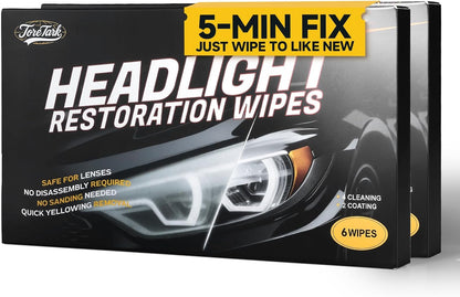 toretark Headlight Restoration Kit Wipes, 5-Min Fix, Restoring to Like-New Condition, Safe for OEM Lens, Headlight Restoration Wipes & Cleaning Wipes, Headlight Cleaner and Restorer Kit