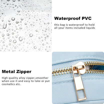Small Clear Makeup Bag for Purse Small Cosmetic Bag Travel Size Toiletry Bags Cute Travel Makeup Bag,Coin Purse,Car Asscessories Organizer Storage Travel Essentials for Women Girls(Clear-Beige)