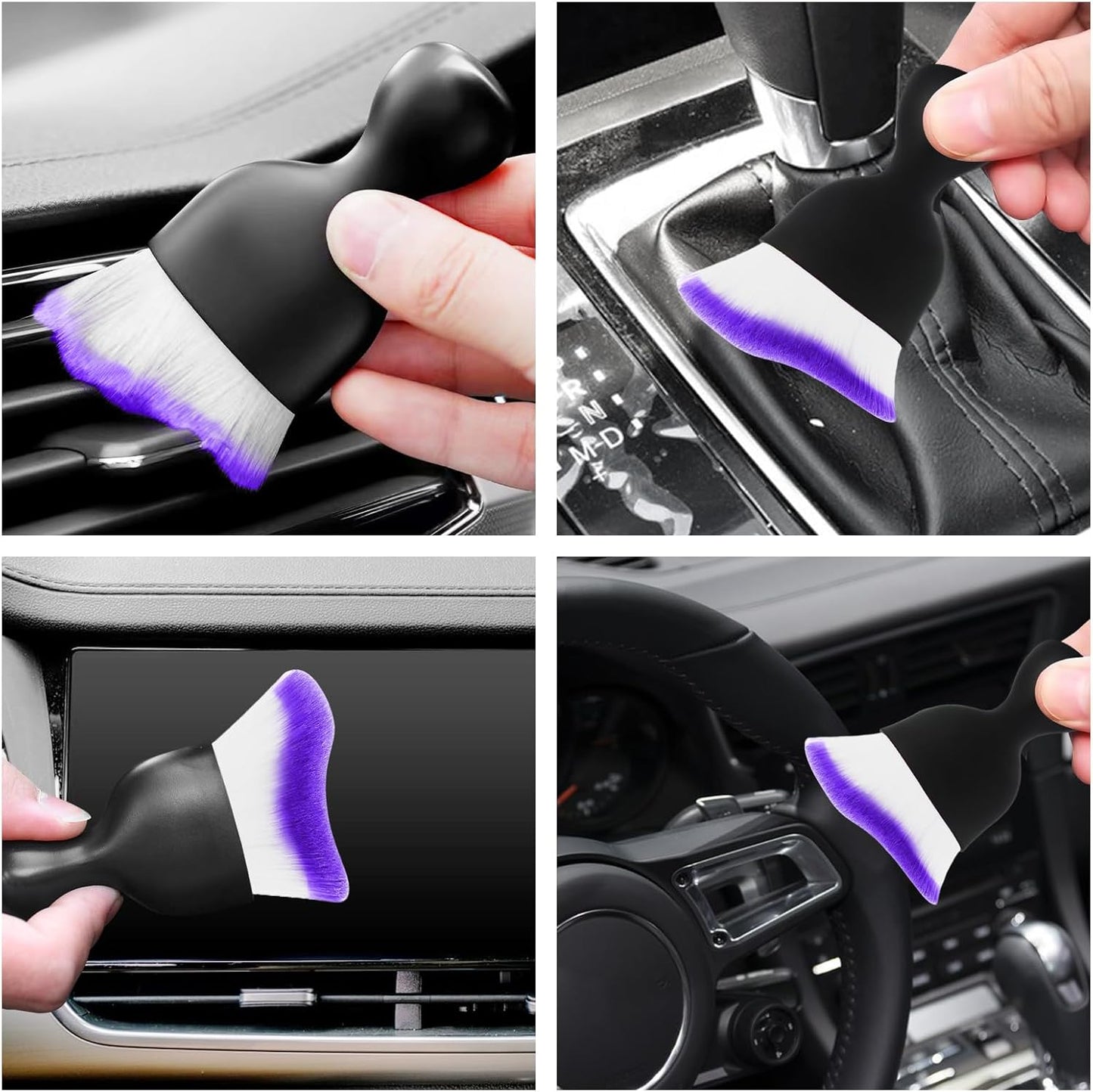 Car Interior Cleaning Brush Car Duster Interior with Ultra Soft Bristles Auto Detailing Brushes Dusting Car Accessories for Dashboard, AC Vents, Leather, Scratch-Free (1Pack)