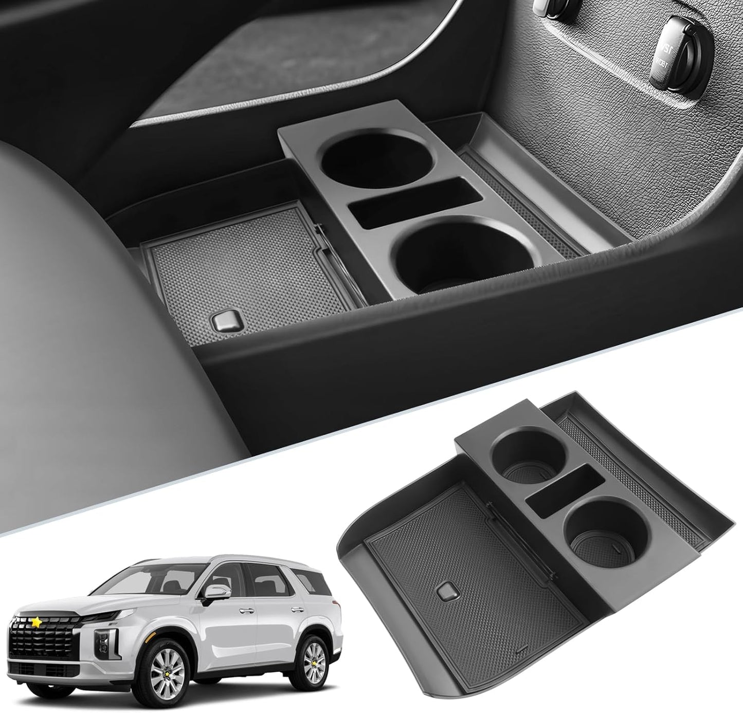 SKTU 2-Pack 2023 2024 2025 2026 Lexu s RX350 Center Console Organizer for 2023-2026 Lexu s RX350/RX450h/RX500h Console Tray 2023 2024 2025 2026 RX350 Accessories with Sunglasses Holder [Double Layers]