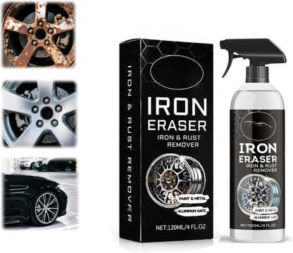 120ml Fast Rust and Iron Remover Spray, Removes Brake Dust and Rust, Safe on Paint, Metal and Aluminum, Wheel and Surface Cleaner, Easy Spray and Rinse