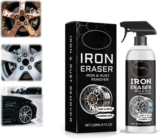 120ml Fast Rust and Iron Remover Spray, Removes Brake Dust and Rust, Safe on Paint, Metal and Aluminum, Wheel and Surface Cleaner, Easy Spray and Rinse