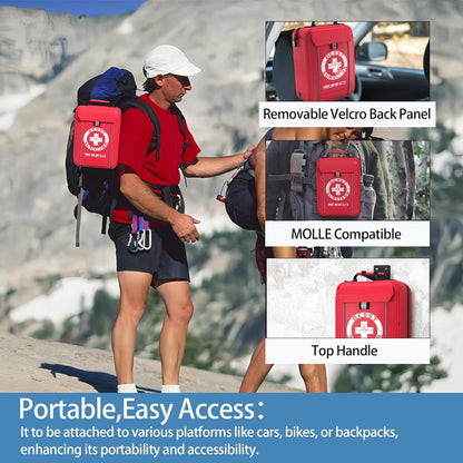 Comprehensive First Aid Kit for Home, Premium Emergency Trauma Kits with Shoulder Strap for Car Camping Gear, Waterproof Survival Kit, Home Essentials, Outdoor Emergency Medical Supplies -324 Piece