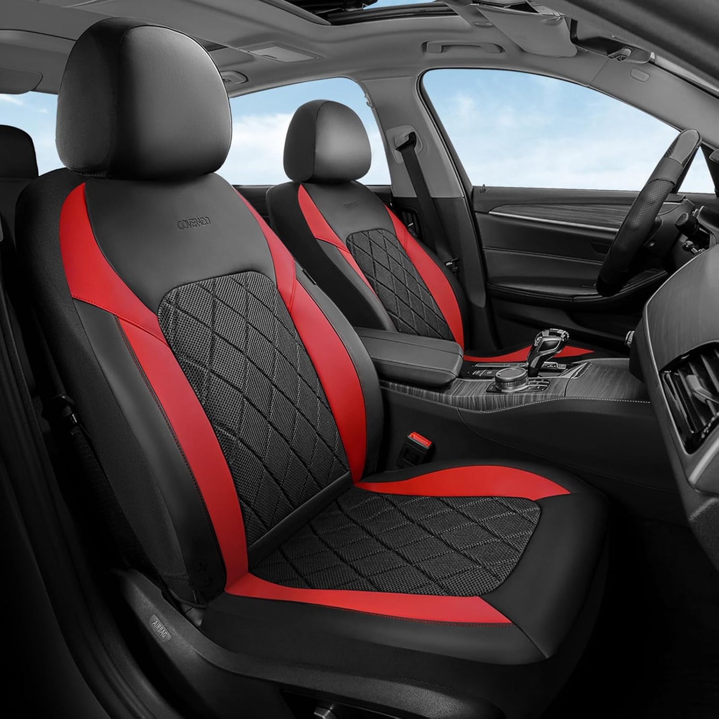 Coverado Car Seat Covers, Seat Covers Full Set, 5 Seats Automotive Seat Cover, Mesh Breathable Seat Protectors, Universal Fit for Most Cars