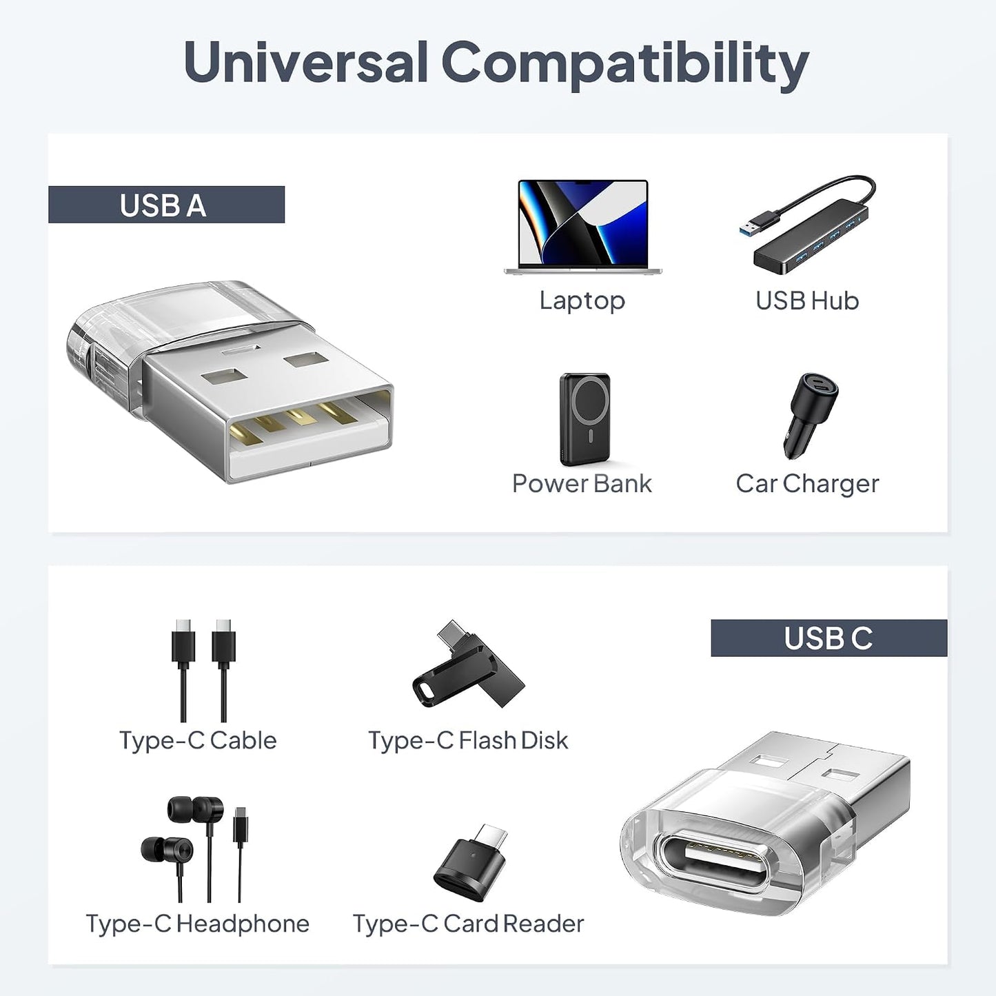 Elebase USB to USB C Adapter for iPhone 17 4Pack,USBC Female to A Male Car Charger Adapter,Type C Converter Apple 17e 16 Pro Max 15 14 Plus,iWatch Watch 11 10 Ultra 3,iPad Air,Samsung Galaxy S26