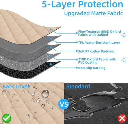 Bark Lover Deluxe Dog Seat Cover for Front Seat-More Durable Waterproof Front Seat Protector, High Heat Resistant and Nonslip Front Seat Cover for Dogs Kids, Universal Size (Black,1 Pack)