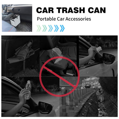 Homelove Car Trash Can, Leak-Proof Waterproof Trash Bin Collapsible Portable Auto Garbage Bag Large Capacity Trashcan Storage Bag Multipurpose Car Organizer Hanging (Black)
