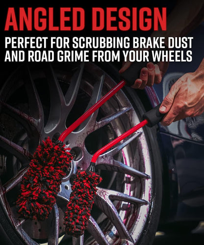 Adam's Polishes Angled Wheel Detailing Brush - Car Cleaning Wheel Brush | Use W/Wheel Cleaner, Rim Cleaner, Chrome Cleaner | Car Wash Brush Cleans Brake Dust from Barrels & Hard to Reach Areas Bundle