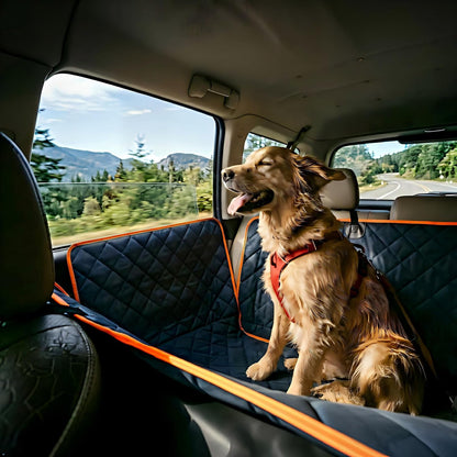 Luxury Dog Car Seat Cover for Back Seat Breathable Mesh Window Dog Hammock for Car 4-Layer Heavy Duty Waterproof Pet Seat Protector Scratch-Proof Car Seat Cover Perfect for Family Road Trips