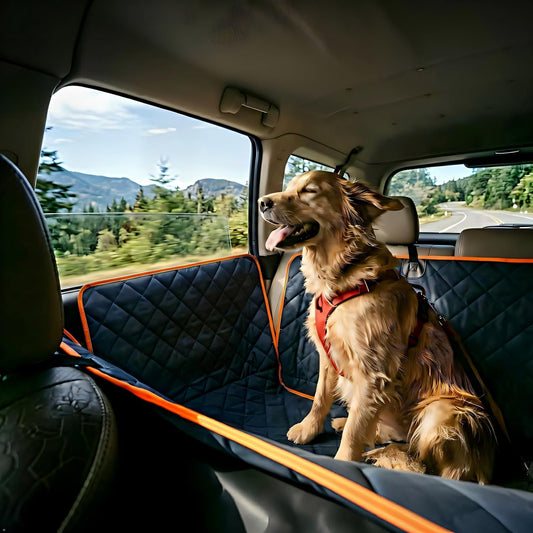 Luxury Dog Car Seat Cover for Back Seat Breathable Mesh Window Dog Hammock for Car 4-Layer Heavy Duty Waterproof Pet Seat Protector Scratch-Proof Car Seat Cover Perfect for Family Road Trips