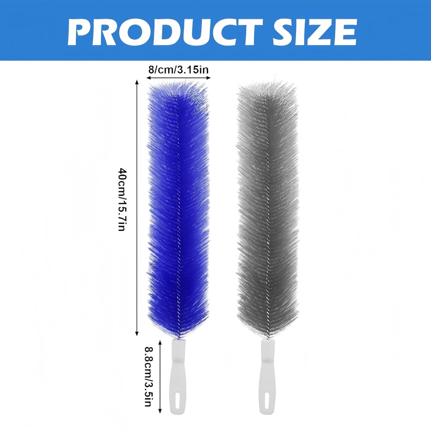 Bendable Microfiber Head, 2026 Fan Cleaner Brush Reusable Dust Remover Washable ldeal for Electric Fans Air Conditioning, Home Car Vents, Curtain (Mixed 2 Pcs)