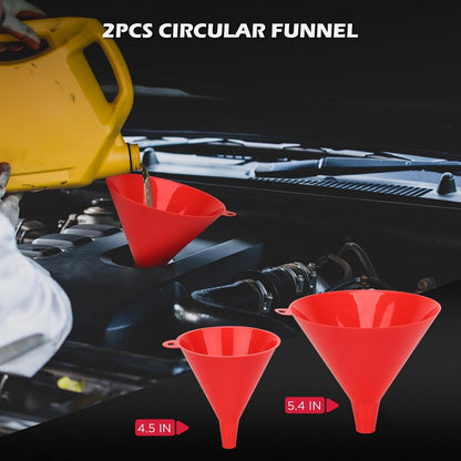 18-Piece Engine Oil Funnel Kit, 1.59QT/1.5L Automotive Oil Funnel Set with 12 Adapters, Elbow Fitting, Arrow Screen and Magnetic Storage Hooks Tray, Compatible with GM, Ford, BMW, Audi, Land Rover Etc