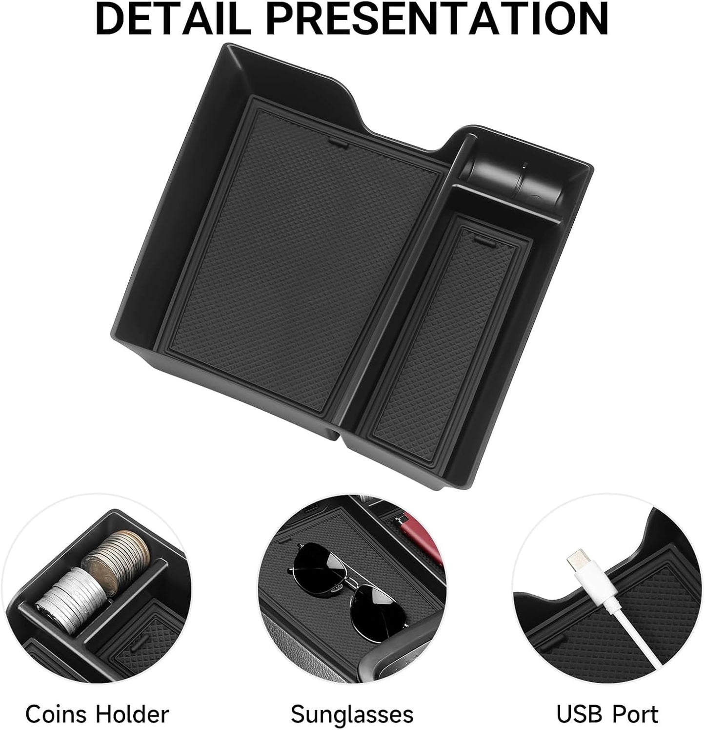 Glove Box Dividers Organizer Compatible with Toyota 2016-2020 2021 2022 2023 Tacoma Accessories Black ABS Material Center Console Organizer