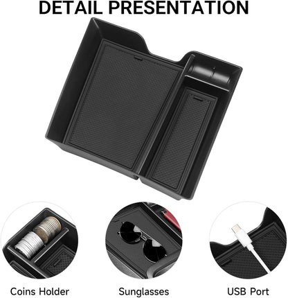 Glove Box Dividers Organizer Compatible with Toyota 2016-2020 2021 2022 2023 Tacoma Accessories Black ABS Material Center Console Organizer
