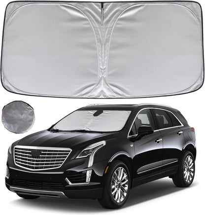 KAYZT Windshield Sun Shade for 2019-2025 2026 Chevy Silverado 1500 /GMC Sierra 1500 2500HD 3500HD Foldable Sunshade Front Window Custom Fit Car Accessories - Colors B