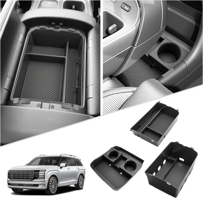 SKTU 2-Pack 2023 2024 2025 2026 Lexu s RX350 Center Console Organizer for 2023-2026 Lexu s RX350/RX450h/RX500h Console Tray 2023 2024 2025 2026 RX350 Accessories with Sunglasses Holder [Double Layers]