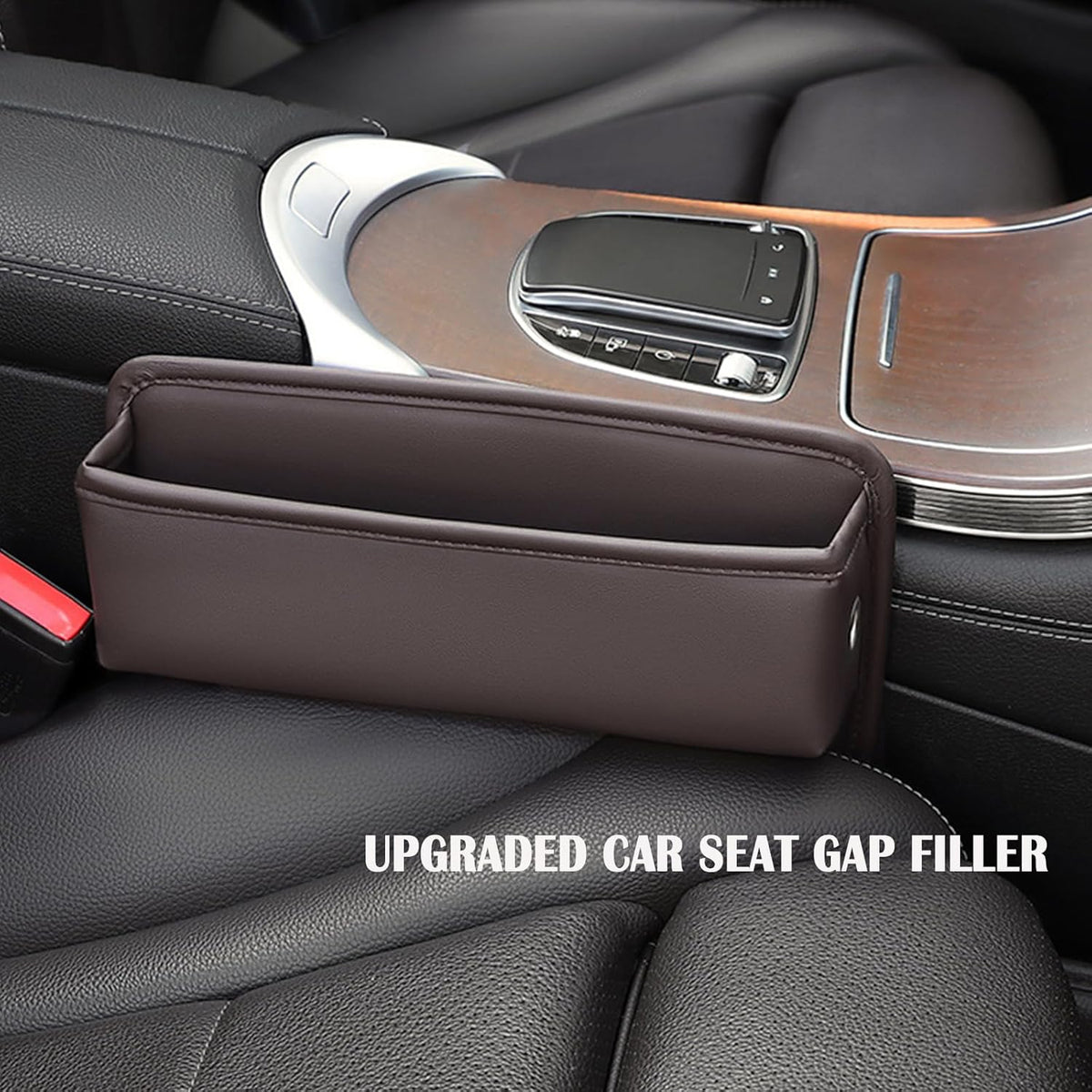 Car Seat Gap Filler 2 pack Car Gap Filler Seat Organizer Front Seat Leather Car Accessories for Women Men, Car Essentials for SUV Truck, Adjustable Seat Gap Filler Organizer (Black 2 pack)
