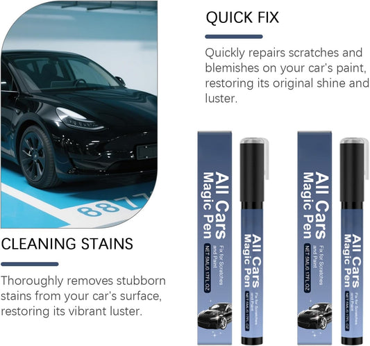 All Cars Magic Pen for Car Scratches, 2 PCS Magic Pen for Car Scratches for All Cars, Scratch Repair Magic Pen for All Types, Fast Drying, Compact Size, Simple Quick Fix for Wear Swirl Scuffs