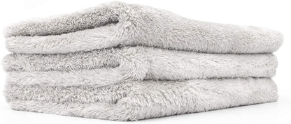 The Rag Company - Eagle Edgeless 500 (4-Pack) Professional Korean 70/30 Blend Super Plush Microfiber Detailing Towels, 500GSM, 16in x 16in, Blue