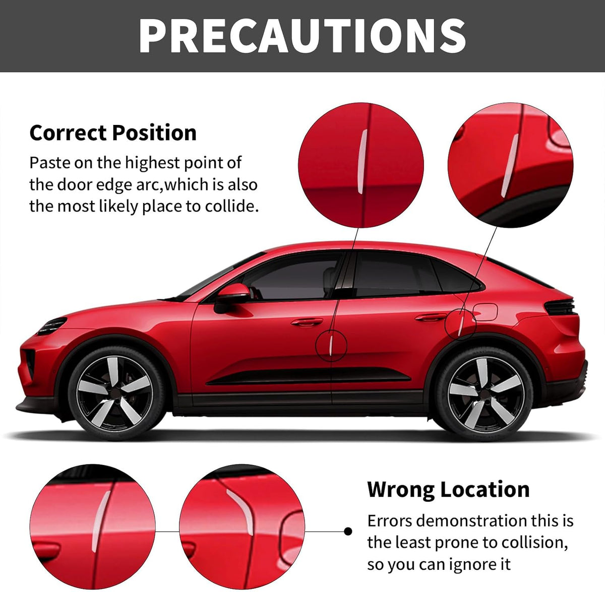 6 Inch 4Pcs 3D Carbon Fiber Texture Car Door Edge Protector Trim Strip Anti-Scratch and Anti-Collision Side Door Protectors Vehicle Exterior Accessories Sticker Black