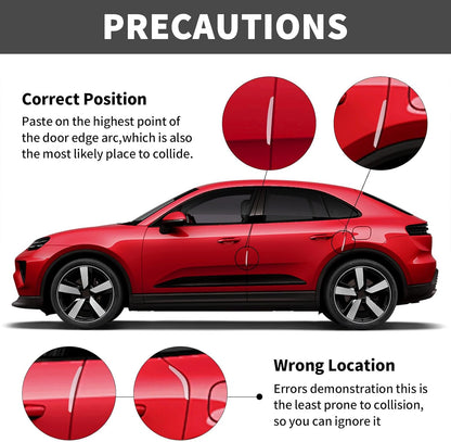 6 Inch 4Pcs 3D Carbon Fiber Texture Car Door Edge Protector Trim Strip Anti-Scratch and Anti-Collision Side Door Protectors Vehicle Exterior Accessories Sticker Black