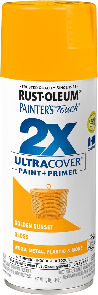 Rust-Oleum 334029 Painter's Touch 2X Ultra Cover Spray Paint, 12 oz, Gloss Clear - Colors B