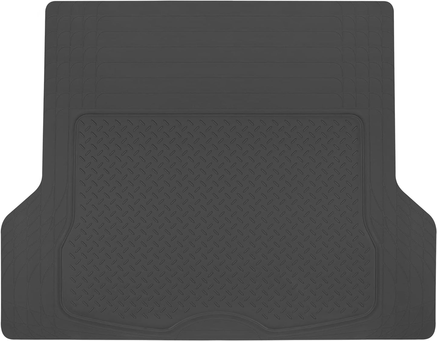 BDK Trim-to-Fit Heavy Duty Cargo Mat - Universal Rubber Trunk Liner for Car, SUV, Van & Truck - Waterproof, Non-Slip, All-Weather Protection, Durable Cargo Floor Mat - 54" x 43.5" x 0.25" - Black