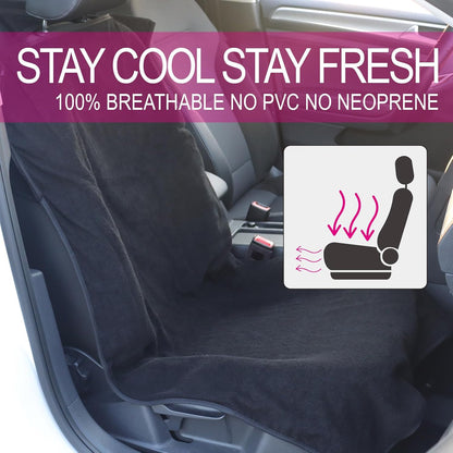Car Seat Cover Protector Front Seats,for Gym Workout,Running,Swimming,Beach and Hiking,Waterproof Sweat Towel Bucket Seat Covers for Cars SUV Trucks (Black, 1Pcs)