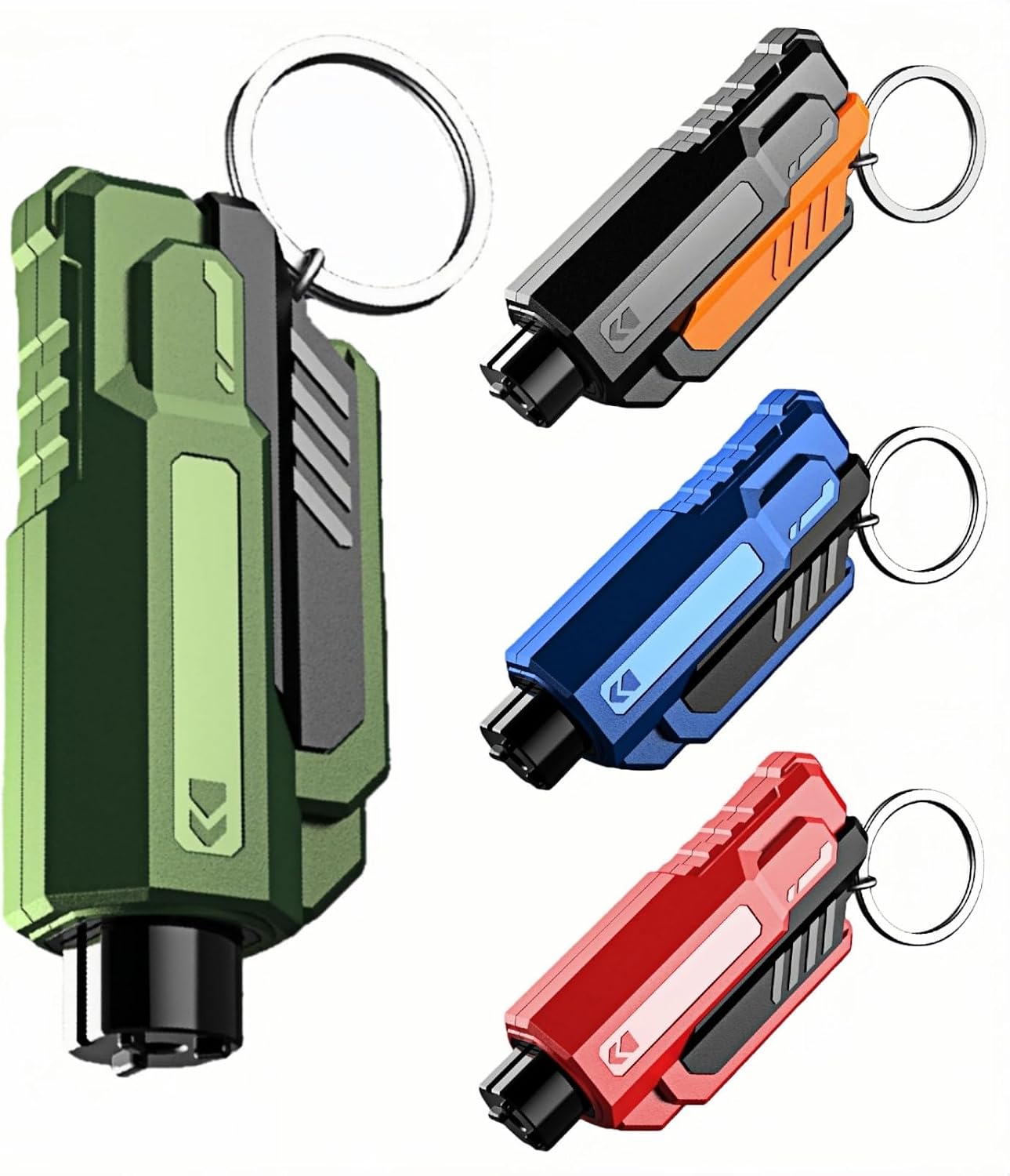 Window Breaker and Seatbelt Cutter Keychain,2 in 1 Car Safety Hammer Glass Break Under Water,Emergency Window Punch Escape Tool for Vehicle (3, redgreenorange)